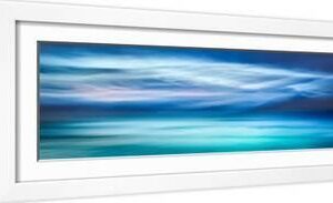 A Walk in the Waves I - White Framed Art Print Wall Art, 24x8
