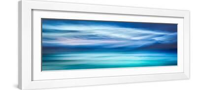A Walk in the Waves I - White Framed Art Print Wall Art, 24x8