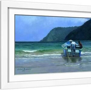 Before The Catch - White Framed Art Print Wall Art, 18x12
