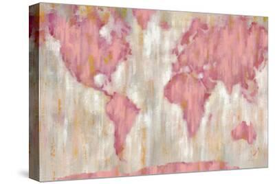 Blushing World Map v2 Crop - Canvas Print Wall Art, 18x12