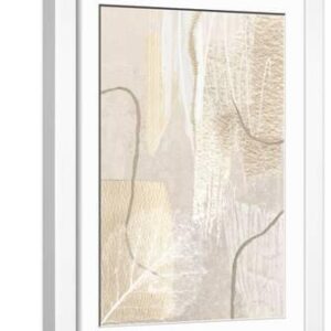 Calm Ivory-1 - White Framed Art Print Wall Art, 12x18