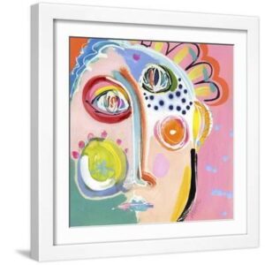 Cheer the Fuck Up - White Framed Art Print Wall Art, 16x16
