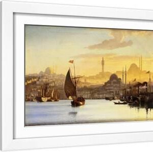 Constantinople - White Framed Art Print Wall Art, 18x12