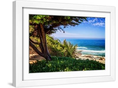 Del Mar Beach I - White Framed Art Print Wall Art, 18x12