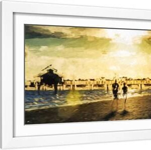 End of Love Day - In the Style of Oil Painting - White Framed Art Print Wall Art, 18x12