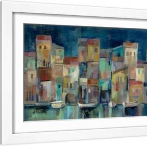Evening I Port Crop - White Framed Art Print Wall Art, 18x12