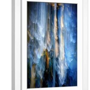 Evening Trees 1 - White Framed Art Print Wall Art, 12x18