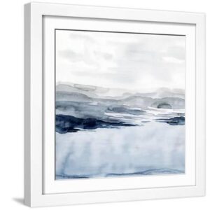 Faded Horizon I - White Framed Art Print Wall Art, 16x16
