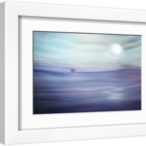 Fishing - White Framed Art Print Wall Art, 12x8