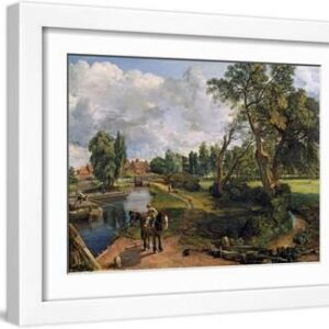 Flatford Mill ('Scene on a Navigable River') - White Framed Art Print Wall Art, 16x12