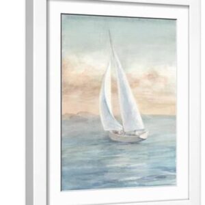 Full Sail I - White Framed Art Print Wall Art, 12x16