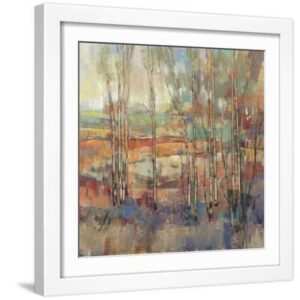Kaleidoscopic Forest I - White Framed Art Print Wall Art, 16x16
