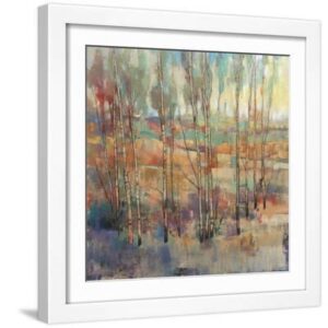 Kaleidoscopic Forest II - White Framed Art Print Wall Art, 16x16