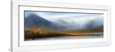 Landscape - White Framed Art Print Wall Art, 24x8