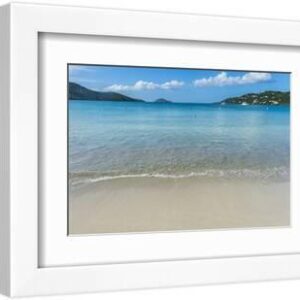 Magens Bay Beach, St. Thomas, US Virgin Islands, West Indies, Caribbean, Central America - White Framed Art Print Wall Art, 12x8