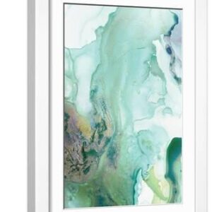 Mint Bubbles III - White Framed Art Print Wall Art, 12x18