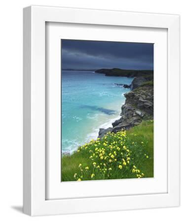 Mother Ivey's Bay, Padstow, Cornwall, England, United Kingdom, Europe - White Framed Art Print Wall Art, 9x12