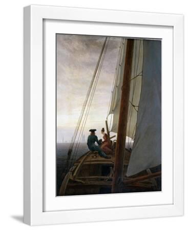 On Board a Sailing Ship, Between 1818 and 1820 - White Framed Art Print Wall Art, 12x16