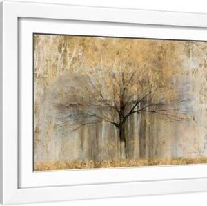 Open Arms Gold - White Framed Art Print Wall Art, 18x12