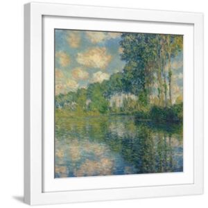 Poplars on the Epte - White Framed Art Print Wall Art, 16x16