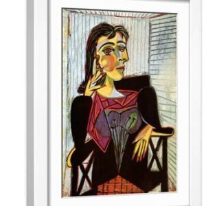 Portrait of Dora Maar, c.1937 - White Framed Art Print Wall Art, 16x20