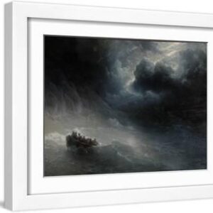 Rage of Elements - White Framed Art Print Wall Art, 16x12