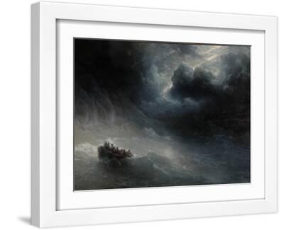 Rage of Elements - White Framed Art Print Wall Art, 16x12