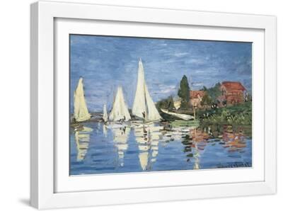 Regatta At Argenteuil, Ca. 1872 - White Framed Art Print Wall Art, 18x12