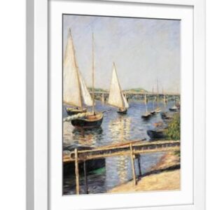 Sailing Boats at Argenteuil - White Framed Art Print Wall Art, 12x16