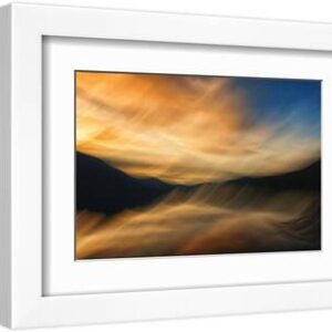 Slocan Lake 11 - White Framed Art Print Wall Art, 12x8