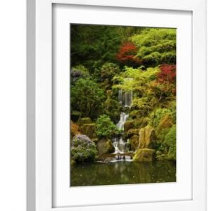 Spring, Portland Japanese Garden, Portland, Oregon, USA - White Framed Art Print Wall Art, 9x12