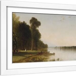 Summer Day on Conesus Lake, 1870 - White Framed Art Print Wall Art, 18x12