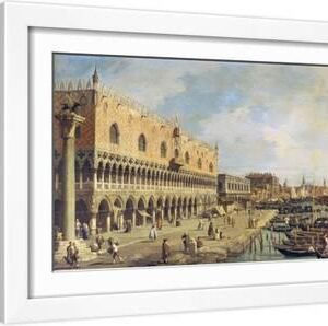 The Riva Degli Schiavoni, Venice - White Framed Art Print Wall Art, 18x12
