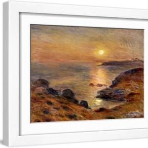 The Setting of the Sun at Douarnenez; Couche De Soleil a Douarnenez, 1883 - White Framed Art Print Wall Art, 16x12