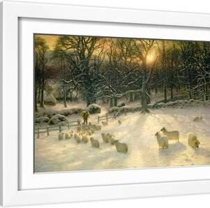 The Shortening Winter's Day Is Near a Close - White Framed Art Print Wall Art, 18x12