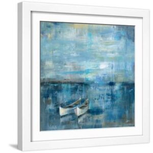 Two Boats - White Framed Art Print Wall Art, 16x16