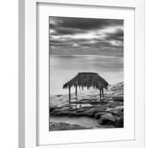 USA, California, La Jolla. Surf shack at Windansea Beach - White Framed Art Print Wall Art, 9x12