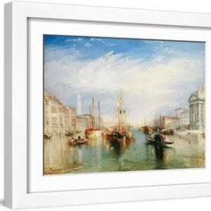 Venice, from the Porch of Madonna della Salute, c.1835 - White Framed Art Print Wall Art, 16x12