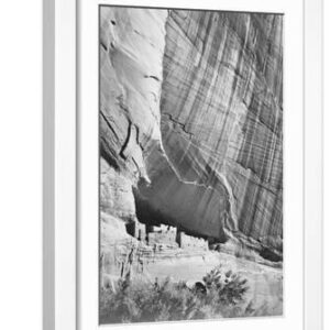 View From River Valley "Canyon De Chelly" National Monument Arizona. 1933-1942 - White Framed Art Print Wall Art, 12x18