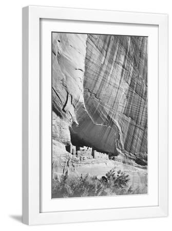 View From River Valley "Canyon De Chelly" National Monument Arizona. 1933-1942 - White Framed Art Print Wall Art, 12x18