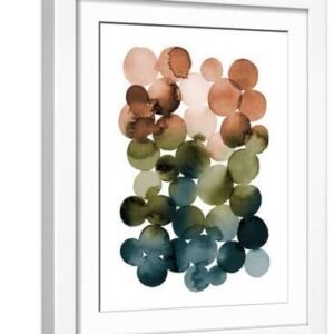 Watercolor Circles-Earthy - White Framed Art Print Wall Art, 12x16