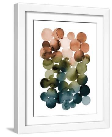 Watercolor Circles-Earthy - White Framed Art Print Wall Art, 12x16